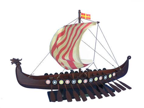 Wholesale Wooden Viking Drakkar Model Boat 24in - Model Ships