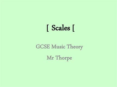 Music Theory: Scales | Teaching Resources