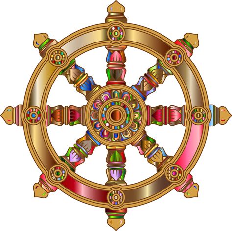 Prismatic Ornate Dharma Wheel 4 | Dharma wheel, Dharma wheel tattoo design, Dharma wheel tattoo