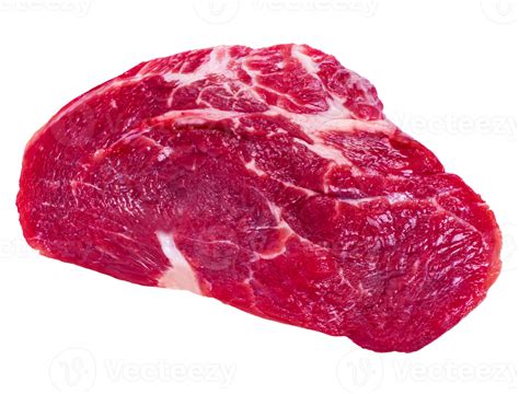 Raw meat, a piece of fresh red meat on a transparent isolated ...