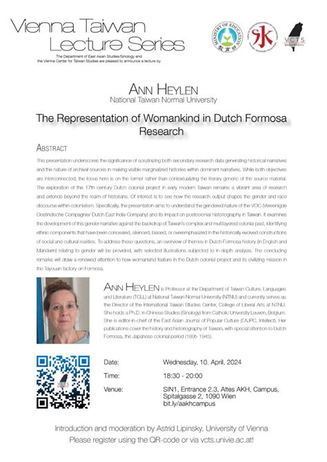 Ann Heylen – The Representation of Womankind in Dutch Formosa Research – Vienna Center of Taiwan ...