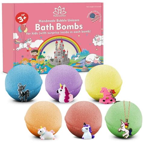 Relaxcation - Unicorn Bath Bombs For Kids with Surprises Toys Inside ...