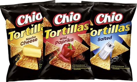 10x Chio Tortilla Chips (je 125g) mit Nacho Cheese, Hot, Chili, Juicy ...