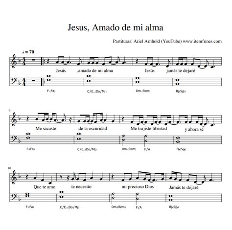 Jesus Amado de mi Alma | Partitura Cristiana Gratis Notas Acordes Letra