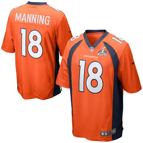 Nike Peyton Manning Denver Broncos Super Bowl XLVIII Game Jersey - Orange