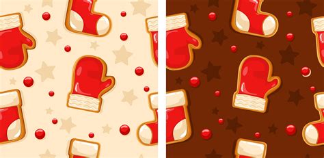 Gingerbread Pattern. Snowy background. gingerbread set. 30201385 Vector ...