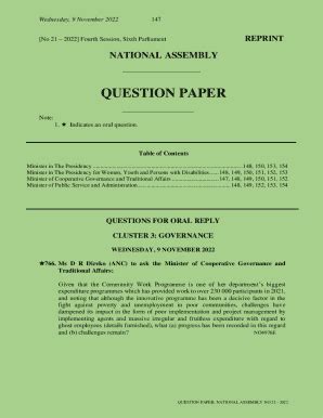 Fillable Online Question Time - UK Parliament Fax Email Print - pdfFiller