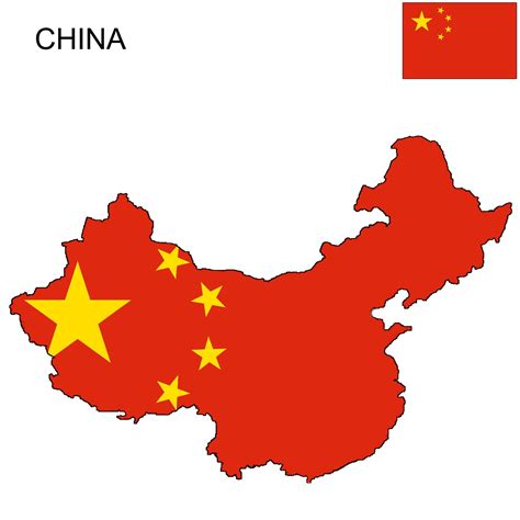 China China Flag Map | China flag, China map, Flag