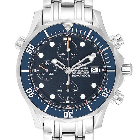 Omega Seamaster Bond Blue Dial Chronograph Steel Mens Watch 2599.80.00 ...