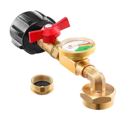 QCC1 Propane Refill Elbow Adapter with Propane Tank Gauge, 90 Degrees ...