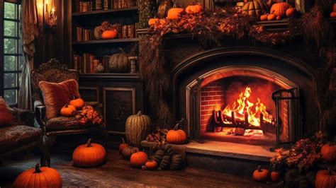 Cozy Autumn Fireplace and Rain Sound 8h Relaxing Autumn Ambience - YouTube