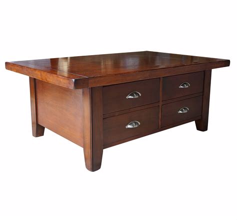 Howard Solid Cherry Wood Coffee Table with Through Drawers - Settle Home