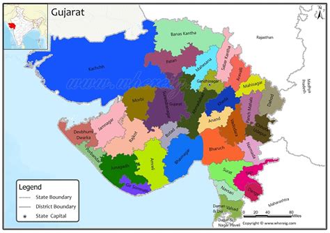 Gujarat District Map, Gujarat Political Map, 40% OFF