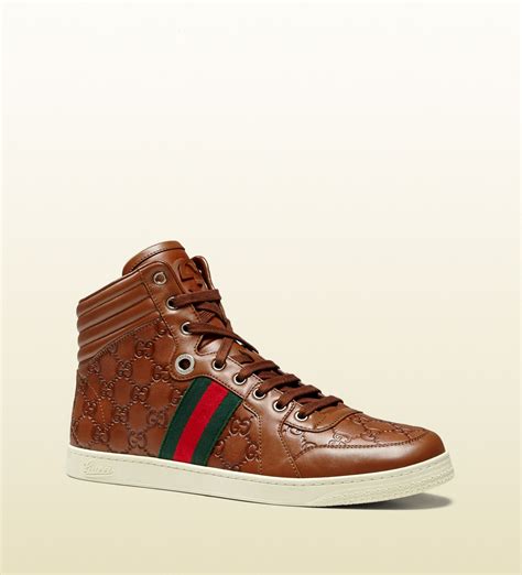 guccissima leather high-top sneaker | Sneakers, High top sneakers, Top ...