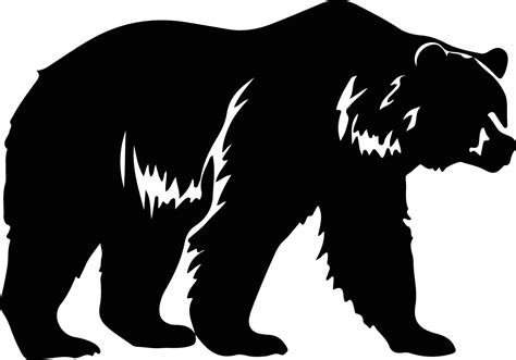 grizzly bearblack silhouette 38101125 Vector Art at Vecteezy