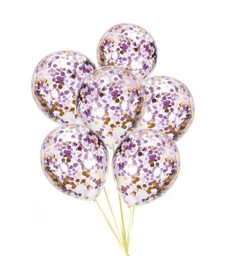 PURPLE CONFETTI Balloons-purple and Gold Confetti Balloons - Etsy ...