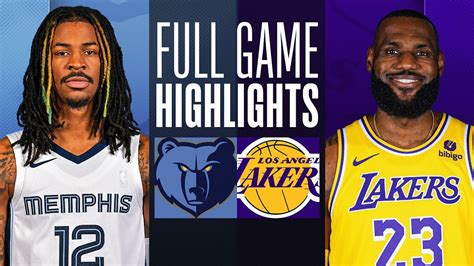 GRIZZLIES at LAKERS | FULL GAME HIGHLIGHTS | January 5, 2024 - YouTube