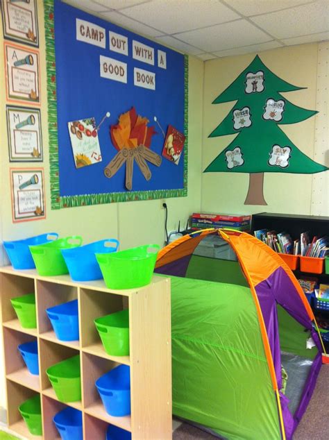 Reading center for classroom | Reading centers, Camping theme classroom ...