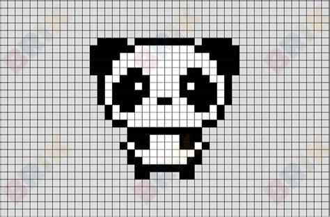 Panda Pixel Art | Easy pixel art, Minecraft pixel art, Pixel art templates