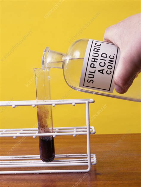 Sulphuric acid reaction - Stock Image - A500/0463 - Science Photo Library