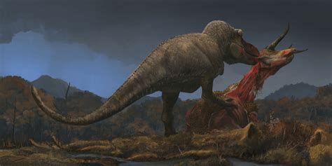 Tyrannosaurus having a Three Horned Feast. by Mark Witton : r/Naturewasmetal