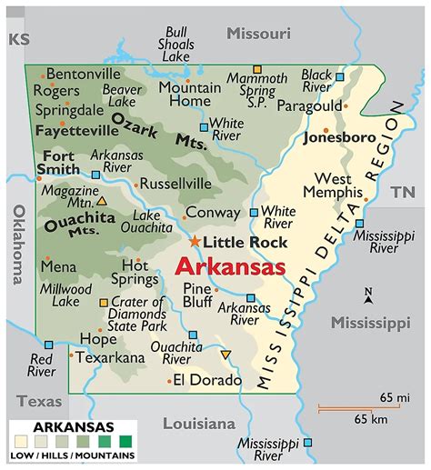 Map of Arkansas (AR) | State, Outline, County, Cities, Towns