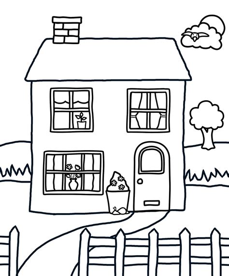 People And Jobs Coloring Pages For Kids: Houses Colouring Pages