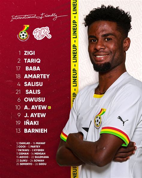 FRIENDLY MATCH: Ghana’s starting lineup against Switzerland - Republic Online