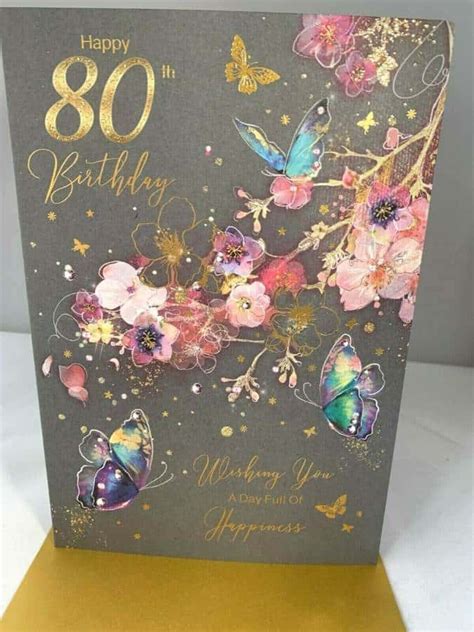 80th Birthday Card Cherry Orchard - Bella Rose Craft Studio