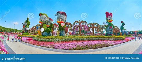 Panorama of Miracle Garden with Disney Characters Installations, Dubai ...