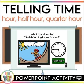 Telling Time to the Hour, Half Hour, and Quarter Hour PowerPoint Game ...