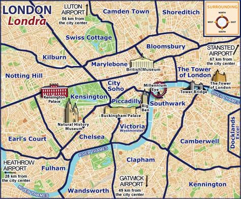 Maps of London and Central London Tourist Attractions