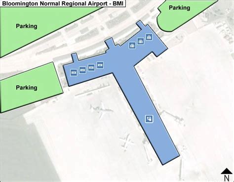 Bloomington Central Illinois Regional Airport BMI Main Terminal Map