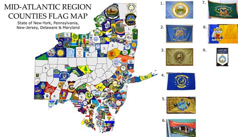 Mid-Atlantic States County Flag Map : r/vexillology