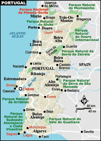 Portugal map EUROPE - Country map of Portugal