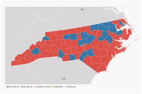 Picture - North Carolina 2016 Election Results Map, HD Png Download ...