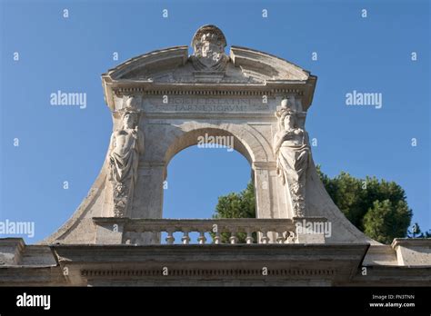 Palatine hill museum, entrance, detail Stock Photo - Alamy