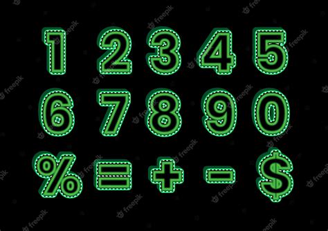 Premium Vector | Green 3d green typographic symbols numbers set