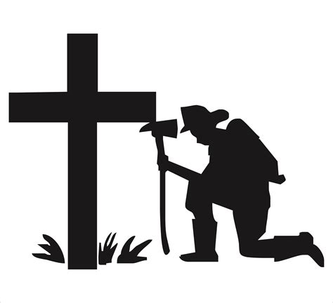 Black Silhouette Clipart Of Police Officer Kneeling At Cross 20 Free ...