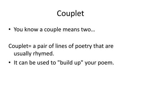 PPT - Couplet PowerPoint Presentation - ID:2522094