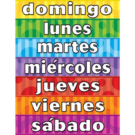 Days of the Week (Spanish) Chart - TCR7692 | Teacher Created Resources