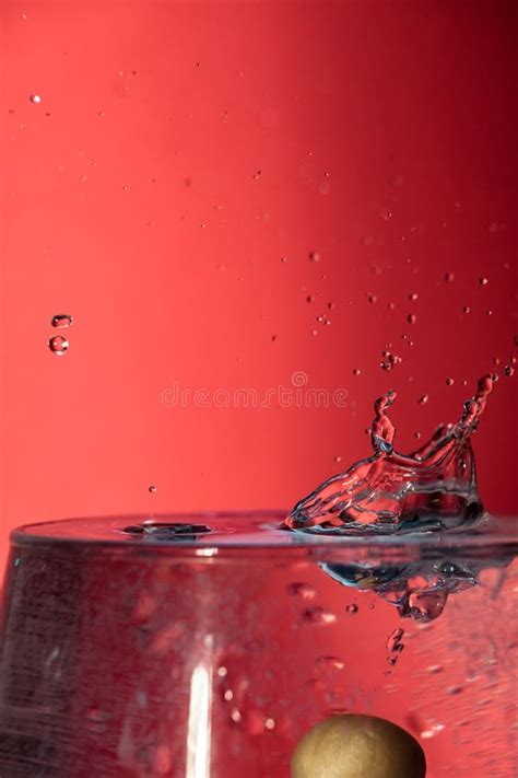 Water Splash Isolated On Red Background Stock Photo - Image of motion ...