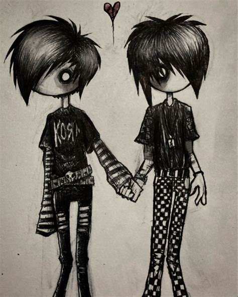 Emo art | Emo art, Scene drawing, Scene emo art