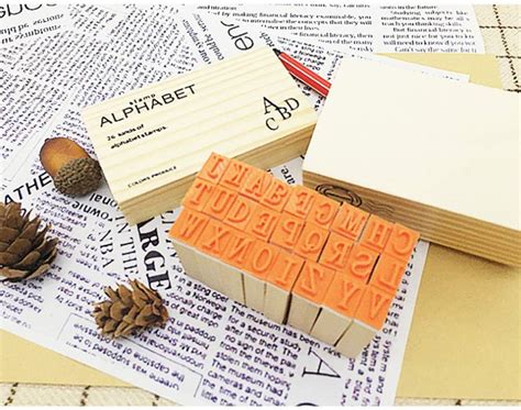 SUPVOX Alphabet Stamps Wooden ABC Stamps Letters Rubber Stamps for Scrapbooking Crafts Cards ...