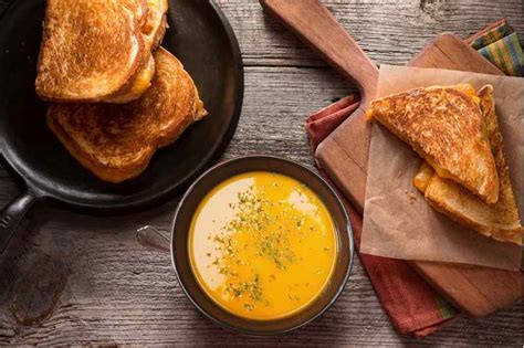 Butternut Squash Soup and Grilled Cheese Sandwich