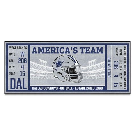 FANMATS NFL - Dallas Cowboys 30 in. x 72 in. Indoor Ticket Runner Rug ...