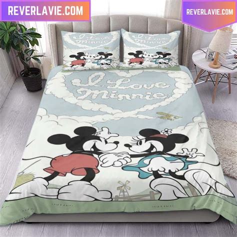 Mickey And Minnie Mouse Love You King Bedding Set - REVER LAVIE