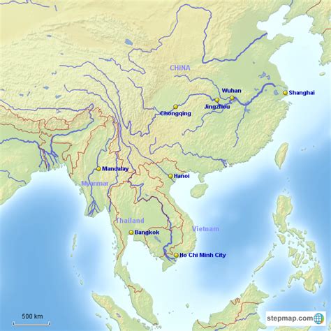 StepMap - Asia River Cruises - Landkarte für Germany