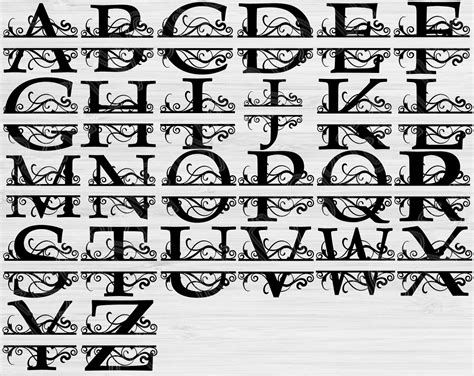 Split Letter Monogram Svg, Alphabet Svg Cut Files for Cricut – Crella