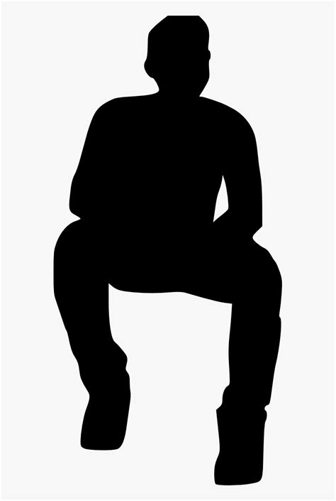 Person Sitting Down Silhouette, HD Png Download - kindpng